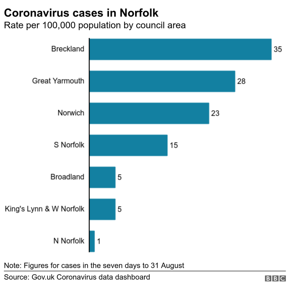 Таблица случаев коронавируса в Норфолке