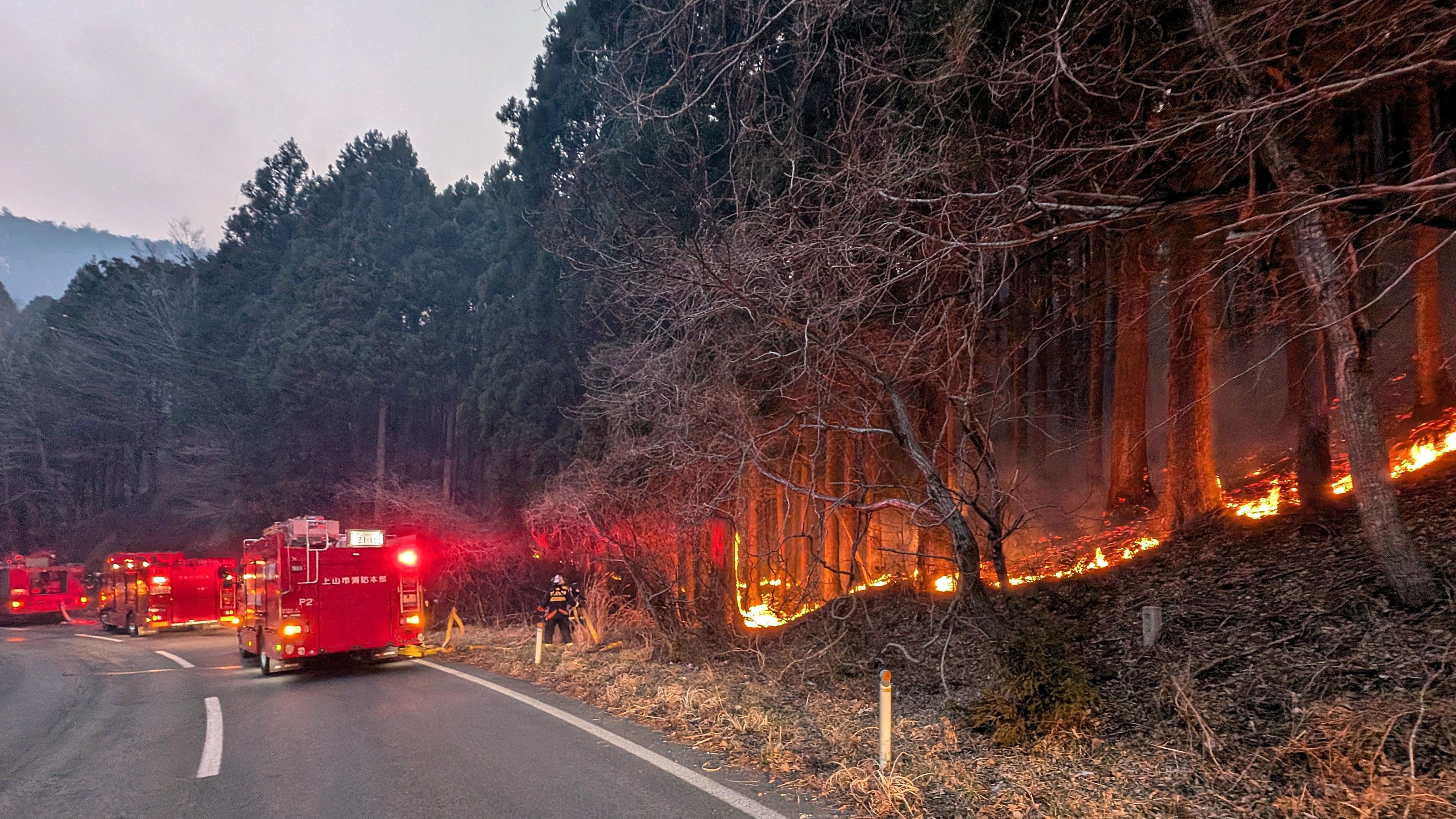 Thousands evacuated as Japan's biggest fire in decades continues to burn