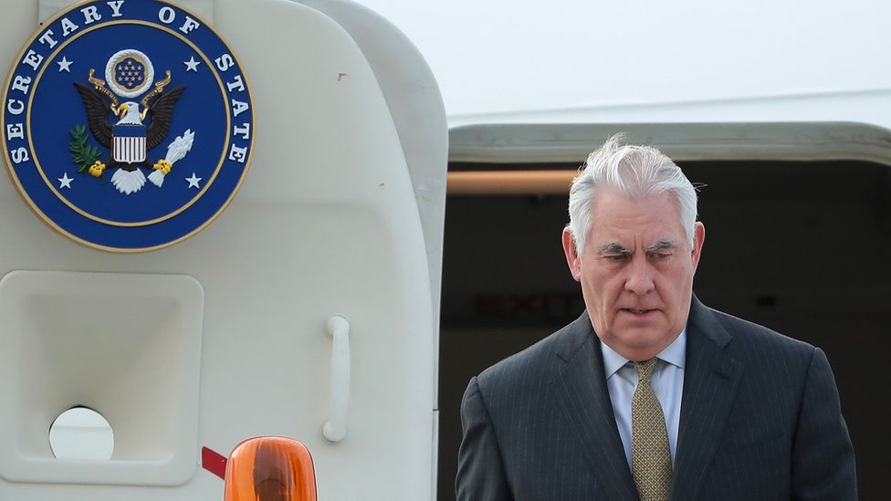 Rex Tillerson, el jefe de la diplomacia estadounidense, inició en México una gira por varios países de América Latina. Rex Tillerson: el jefe de la diplomacia estadounidense inicia en México una gira por varios países de América Latina.