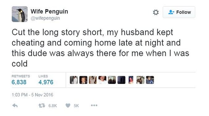 Твит от Жены Пингвина