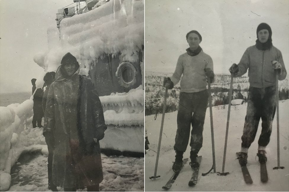 Иэн Клайв Макинтайр во время службы в Arctic Convoy и катался на лыжах