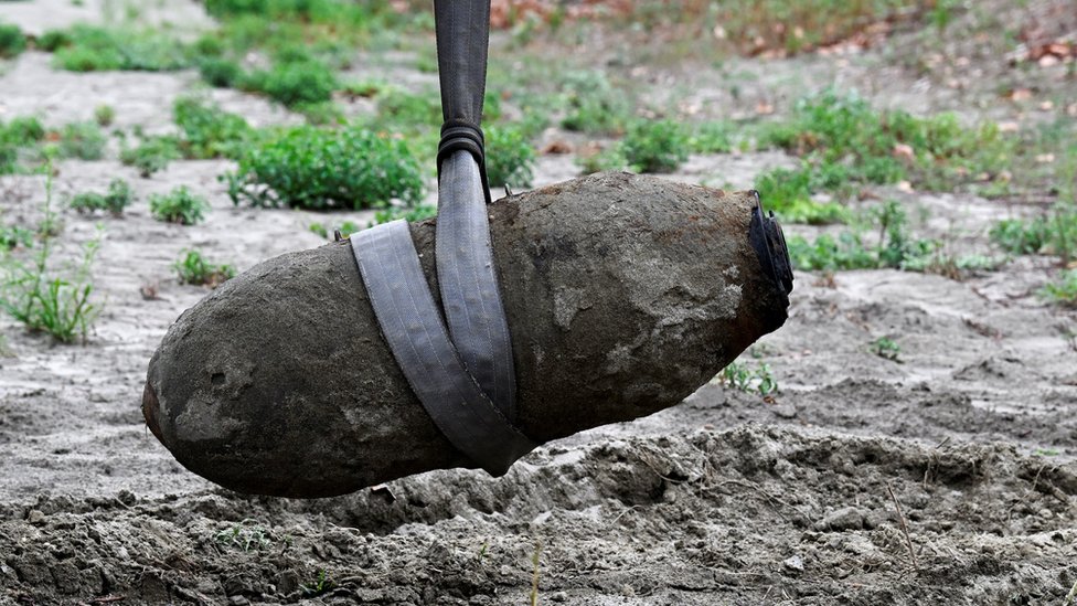 Image shows unexploded bomb