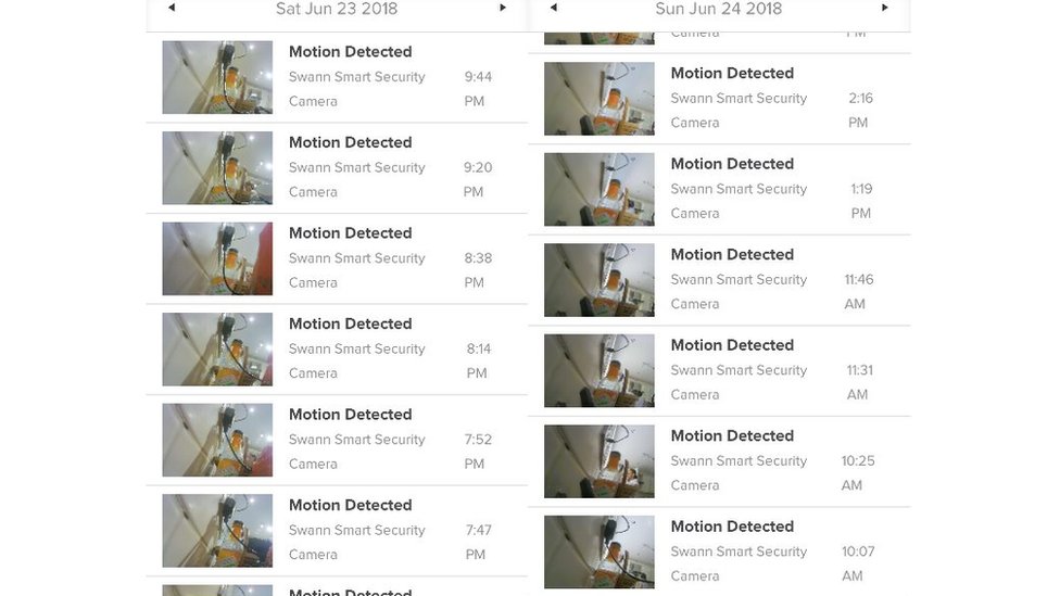 Imágenes descargadas al celular correspondientes a otra vivienda.
