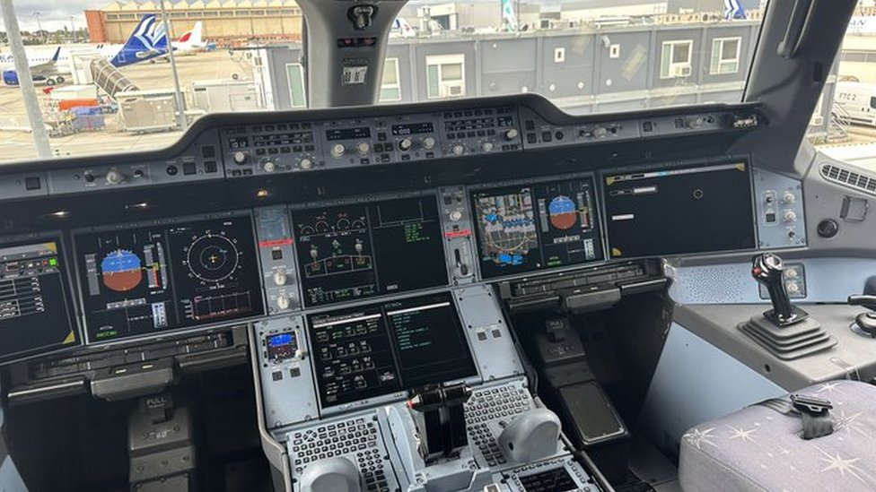 Inside Airbus A350 cockpit