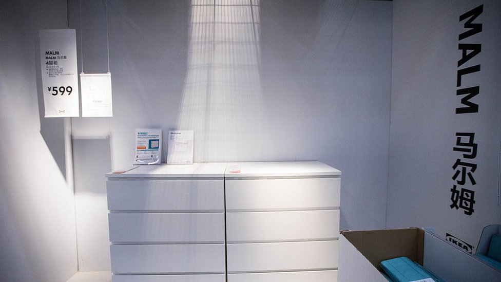 Malm dressers are seen at an Ikea store in China where they were also later recalled