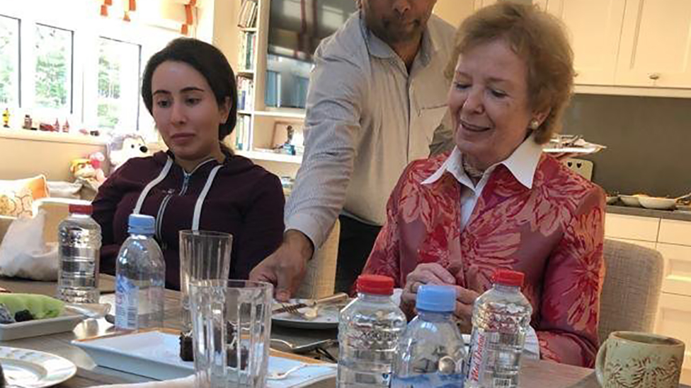 Mary Robinson alongside Latifa at the lunch