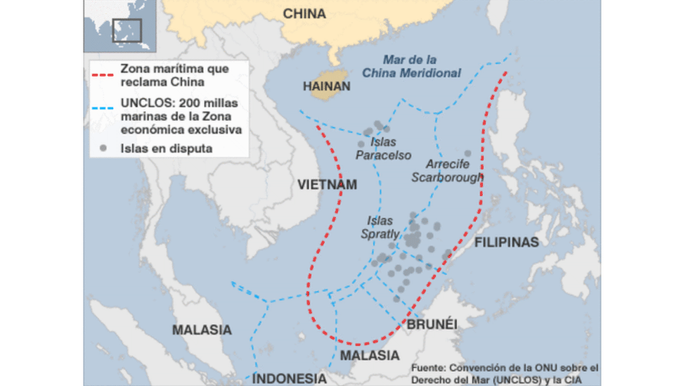 Mapa del Mar Meridional de China