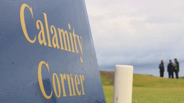 Calamity Corner is a par three hole at Royal Portrush