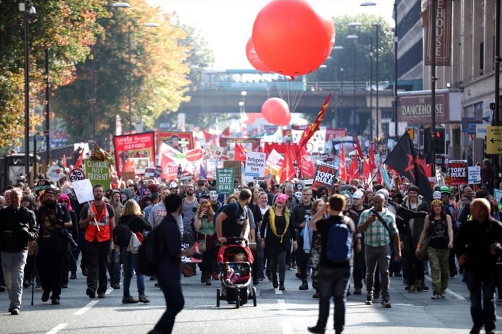 Manchester march Large protest at Tory conference BBC News