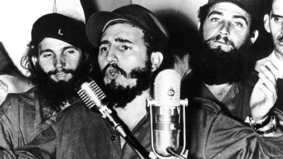 Fidel Castro durante un discuro en 1959.