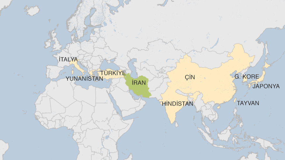ABD'nin İran yaptırımlarından geçici olarak muaf tuttuğu 8 ülke