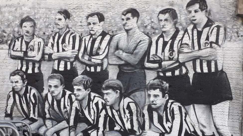 Mural na stadionu Partizana posvećen generaciji iz 1966.