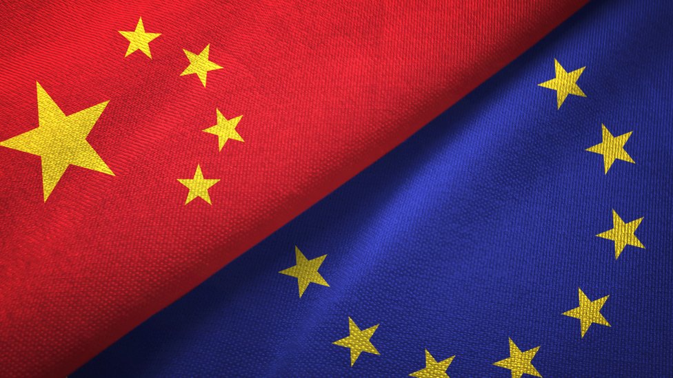 中國與歐盟旗幟