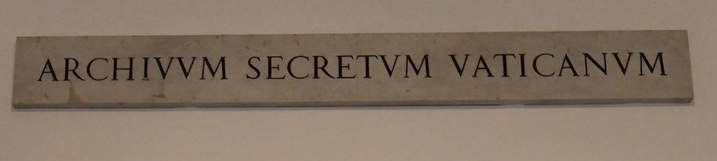 Letrero del Archivo secreto del Vaticano