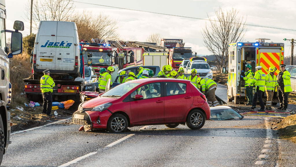 Two in hospital after four vehicle crash on A96 near Nairn BBC News