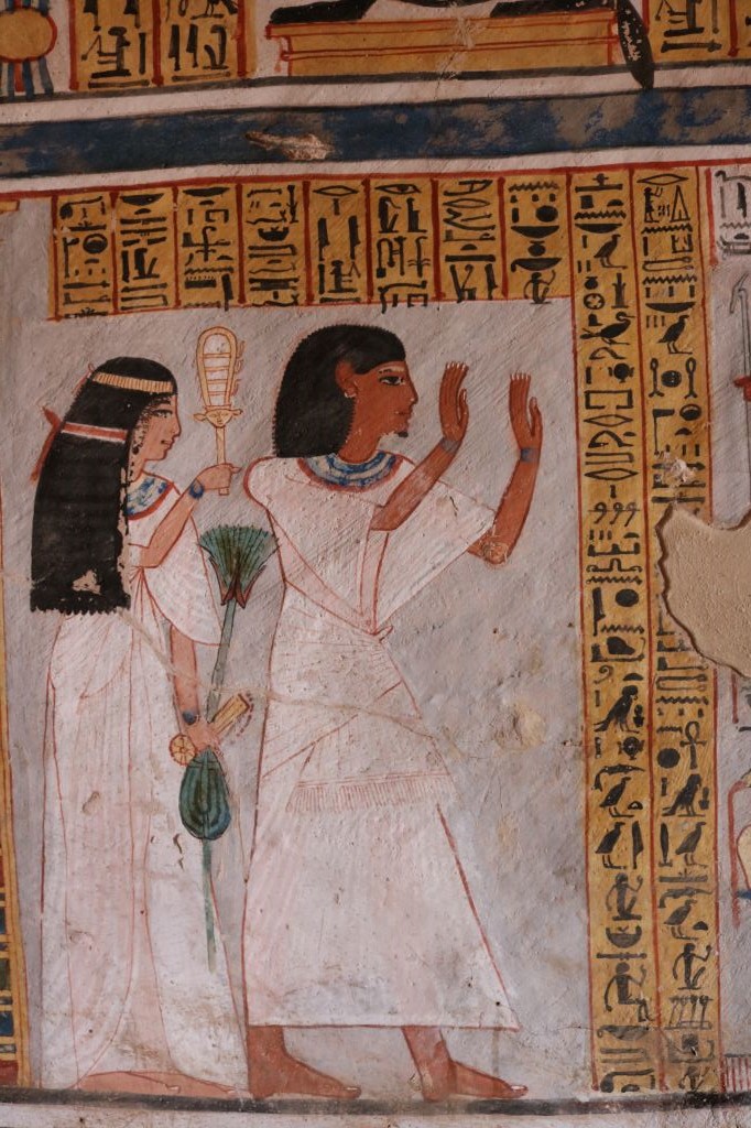 رسم مصري قديم لأحد النبلاء وزوجته