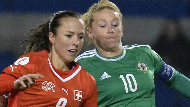 Northern Ireland's Rachel Furness in action against Switzerland