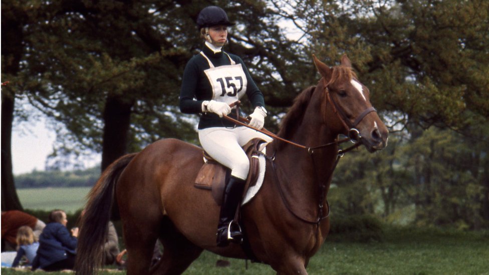 Princess Anne competing at horse trials