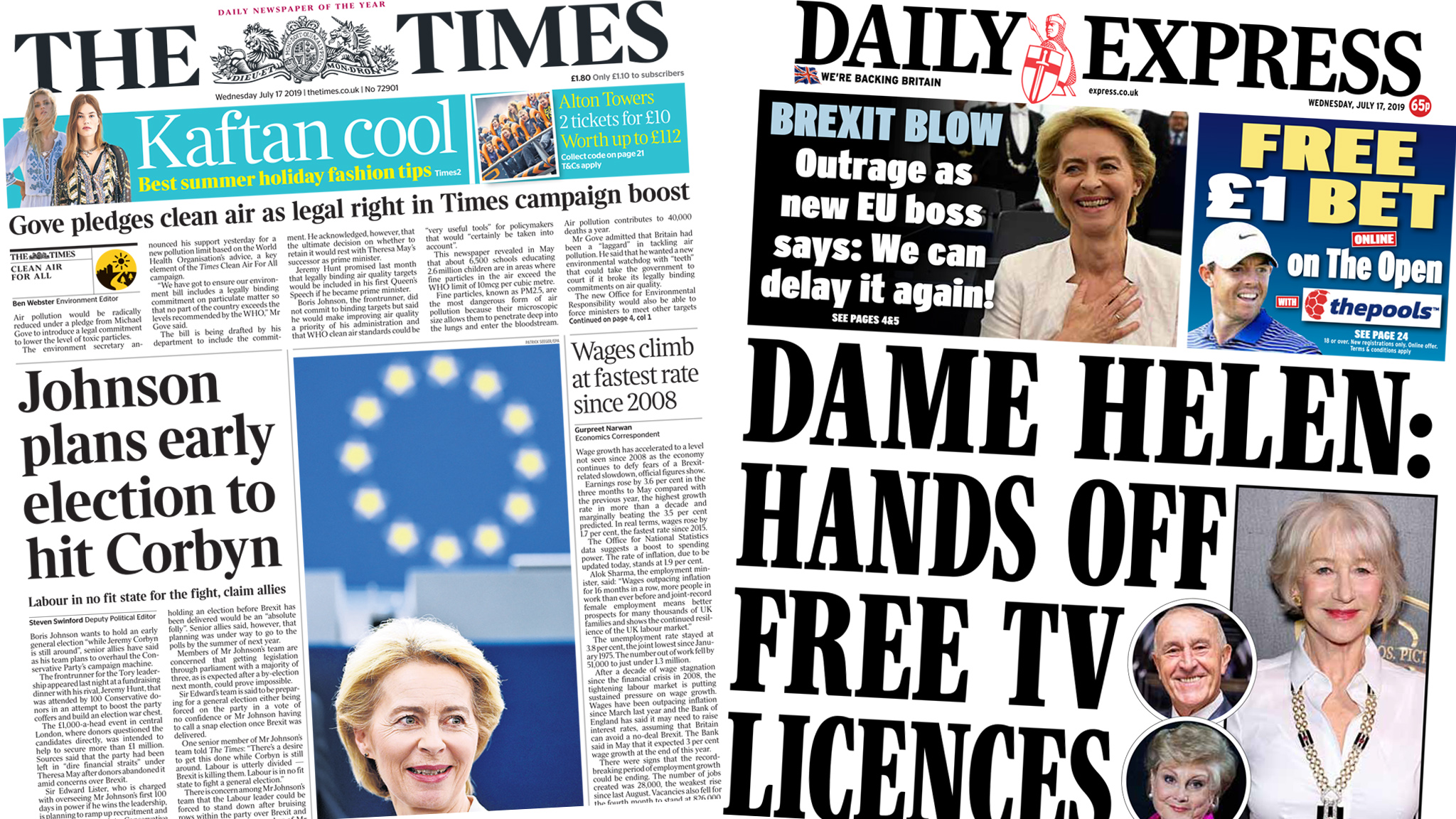 Newspaper headlines: General election murmurs and TV licence pleas