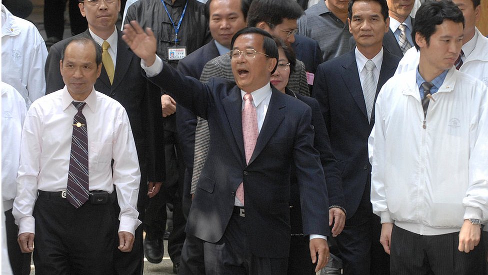 陳水扁（前排左二）在當選總統前也曾擔任台北市長。