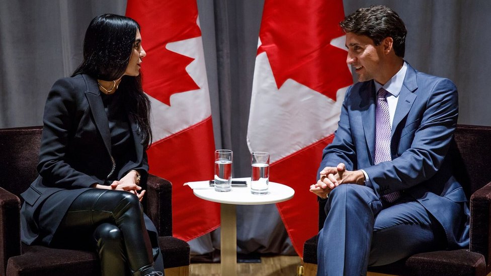 شهرزاد رفعتي مع رئيس الوزراء الكندي جاستن ترودو