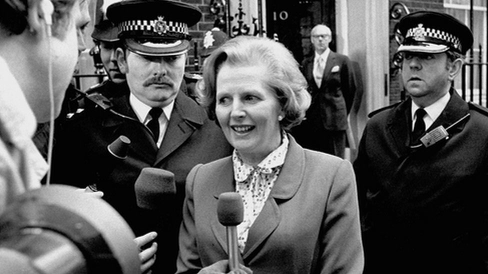 Маргарет Тэтчер произносит свои первые слова на посту премьер-министра