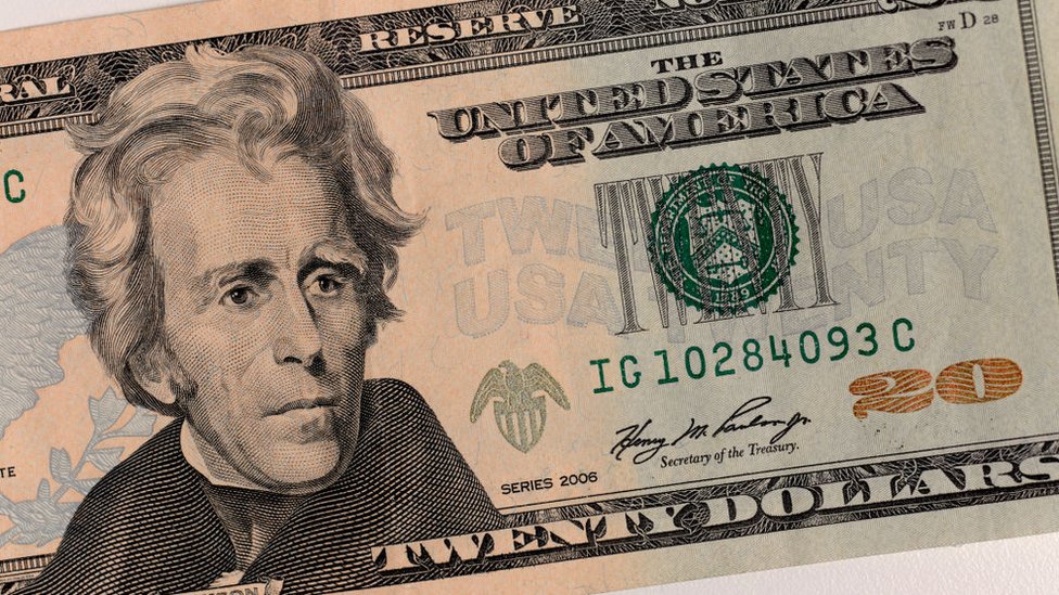 In this photo illustration, a close up of a US 20 Dollar Bill featuring President Andrew Jackson photographed on August 3,2020 in London,England.