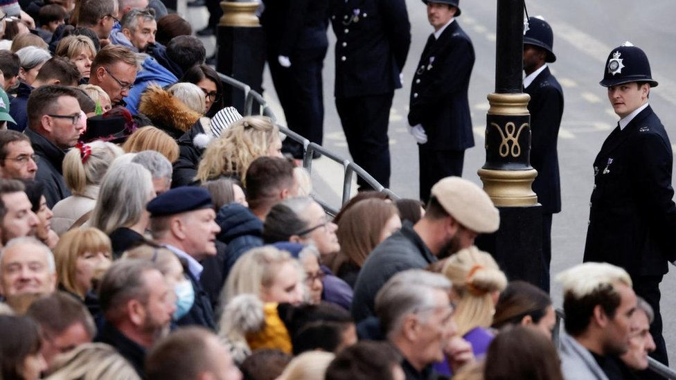 People waiting for funeral