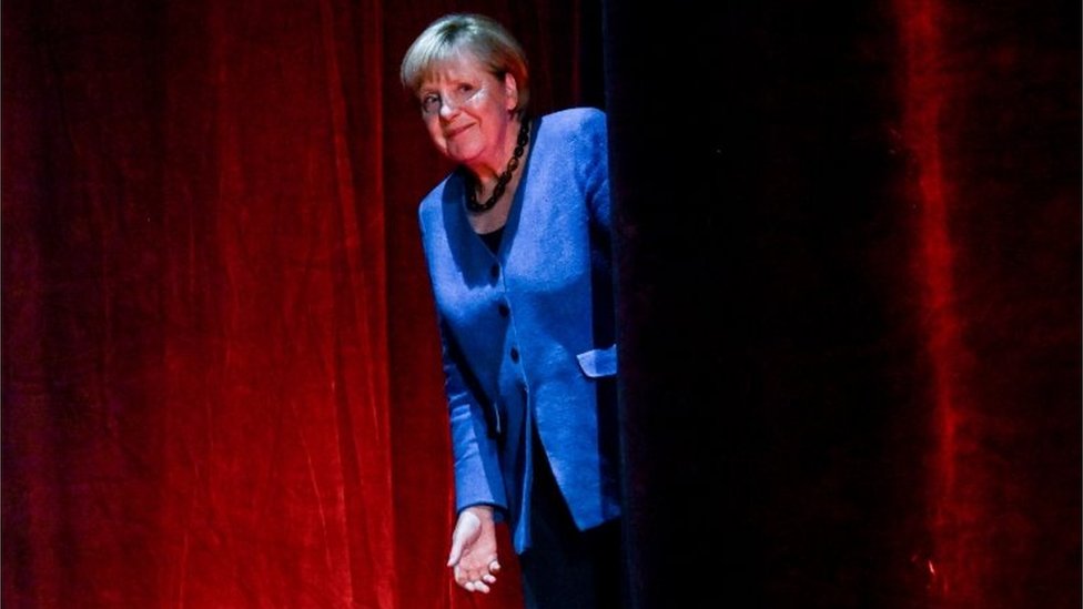 Former German Chancellor Angela Merkel during "So what is my country?" conversation with Alexander Osang at the Berliner Ensemble in Berlin, Germany, 07 June 2022