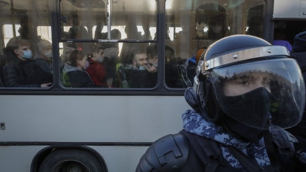 Protests across Russia see thousands detained