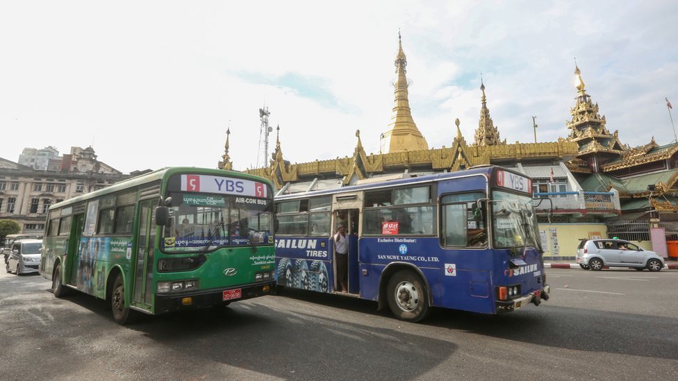 In Pictures A Day Riding On Yangons New Bus System BBC News