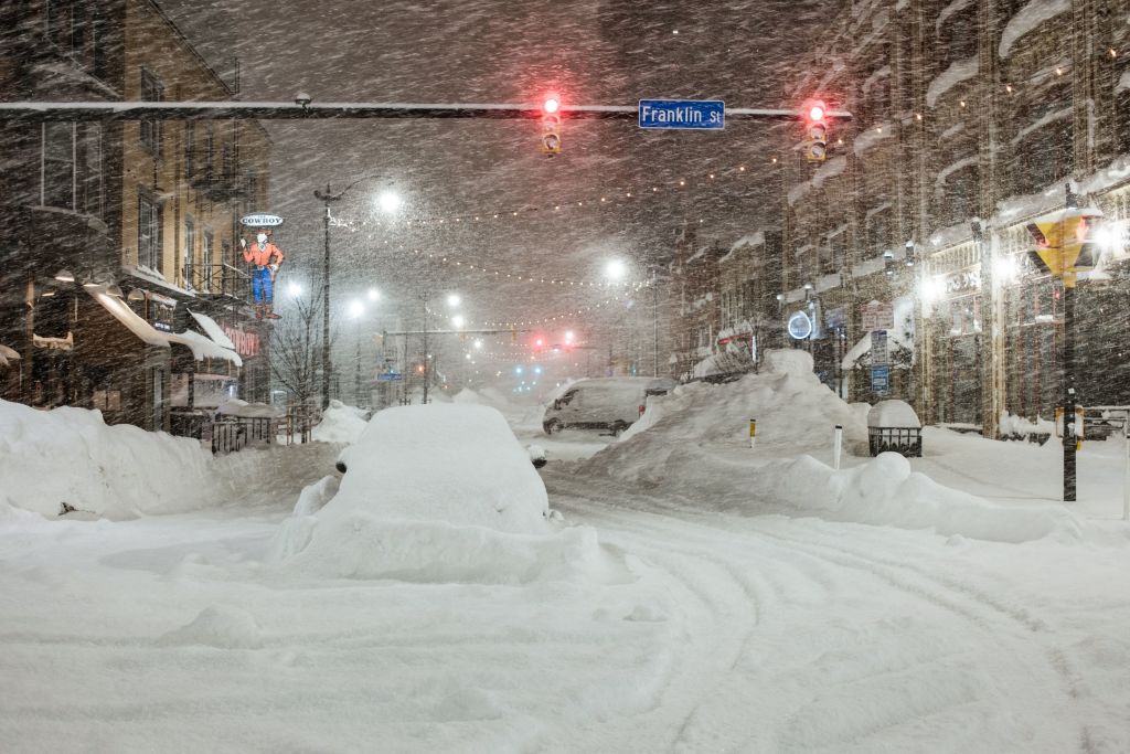 The city of Buffalo (pictured here on 26 December) was one of the worst hit in the US's big freeze