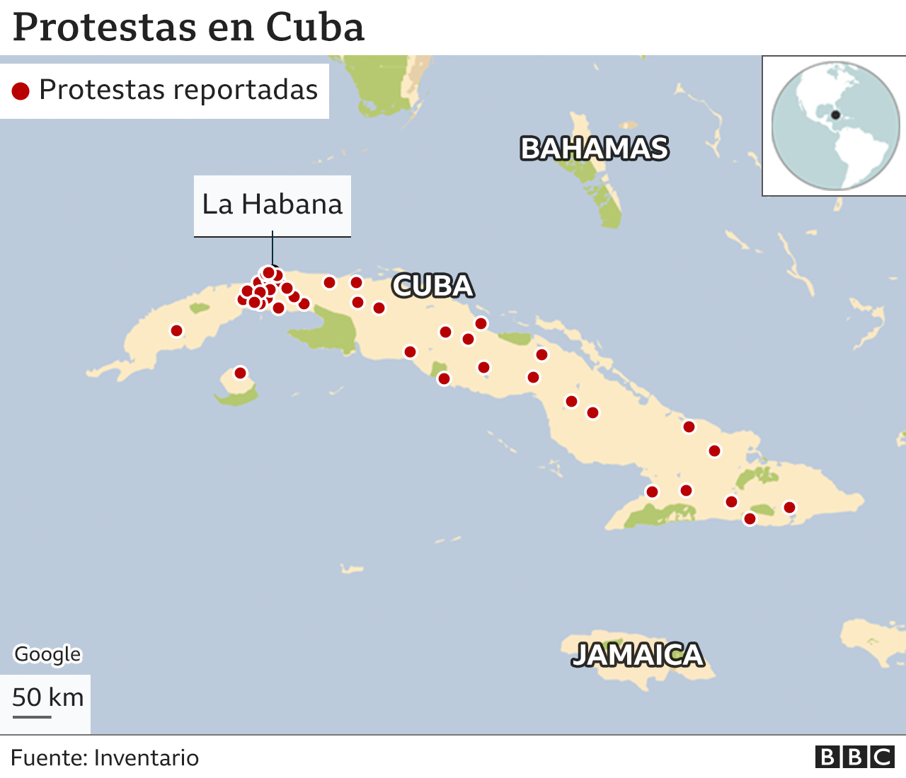 Protestas en Cuba