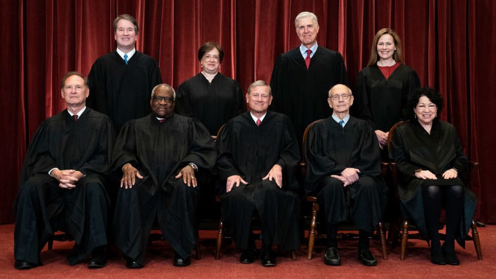 9 magistrados de la Corte Suprema de Justicia de EE.UU.