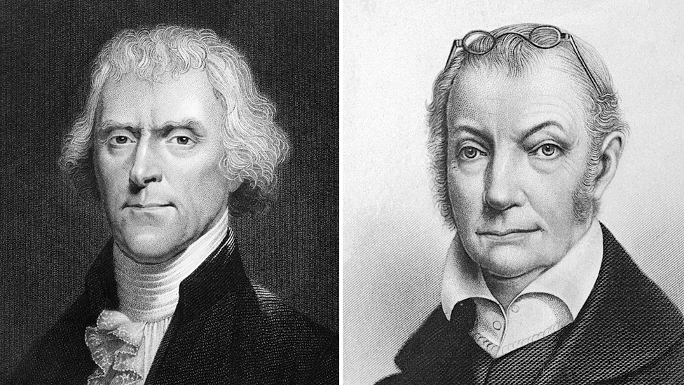 Thomas Jefferson (left) and Aaron Burr