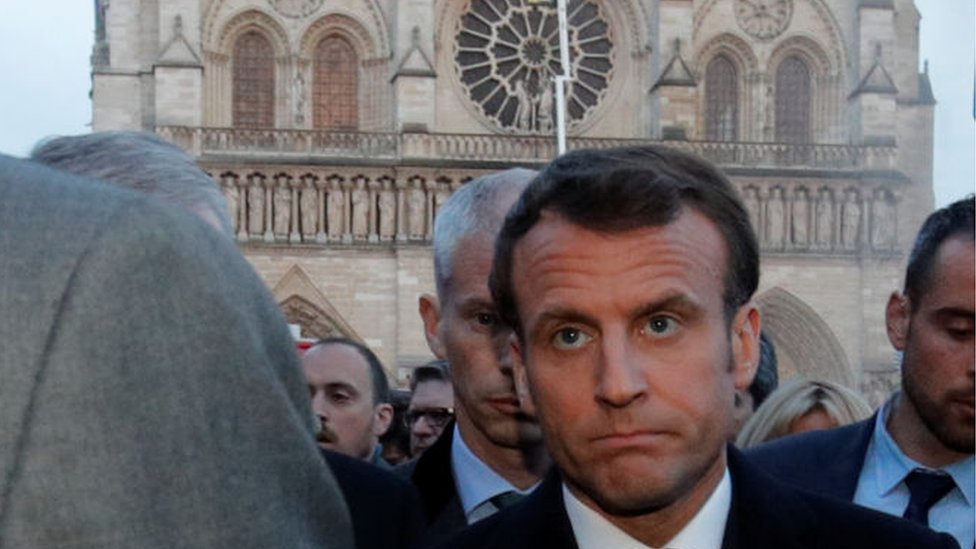 Macron y Notre Dame