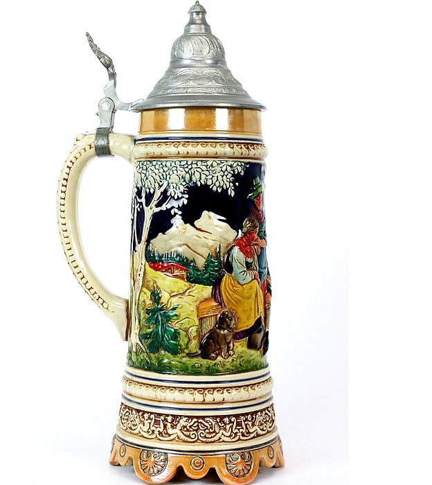 La afición de los alemanes por la cerveza a veces le preocupaba a Lutero, quizás mientras se tomaba una. Tradicional jarra de cerveza alemana