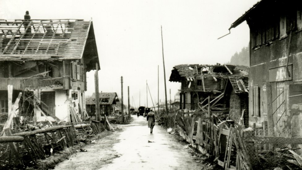 Archive photo showing the aftermath of the explosion