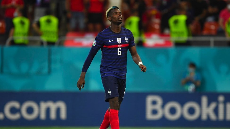 Paul Pogba in a French team strip