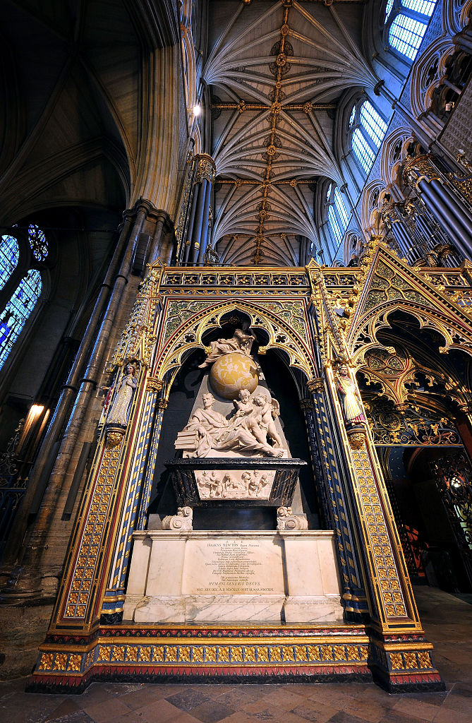 Tumba de Newton en la Abadia de Westminster