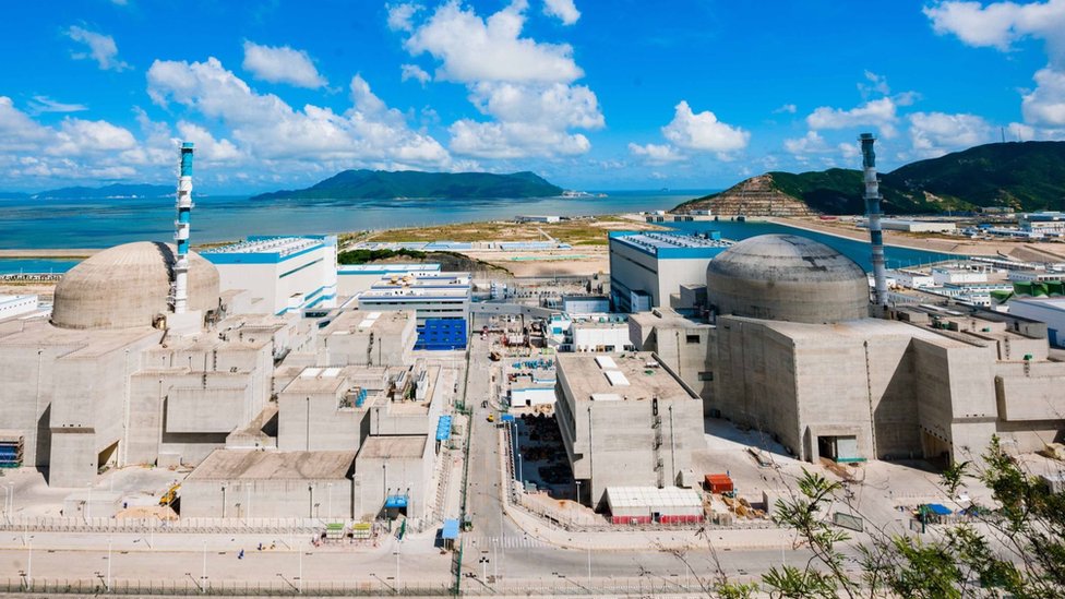 俯瞰中國廣東台山核電站（中新社資料圖片）
