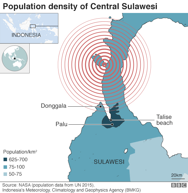 Карта плотности населения Сулавеси