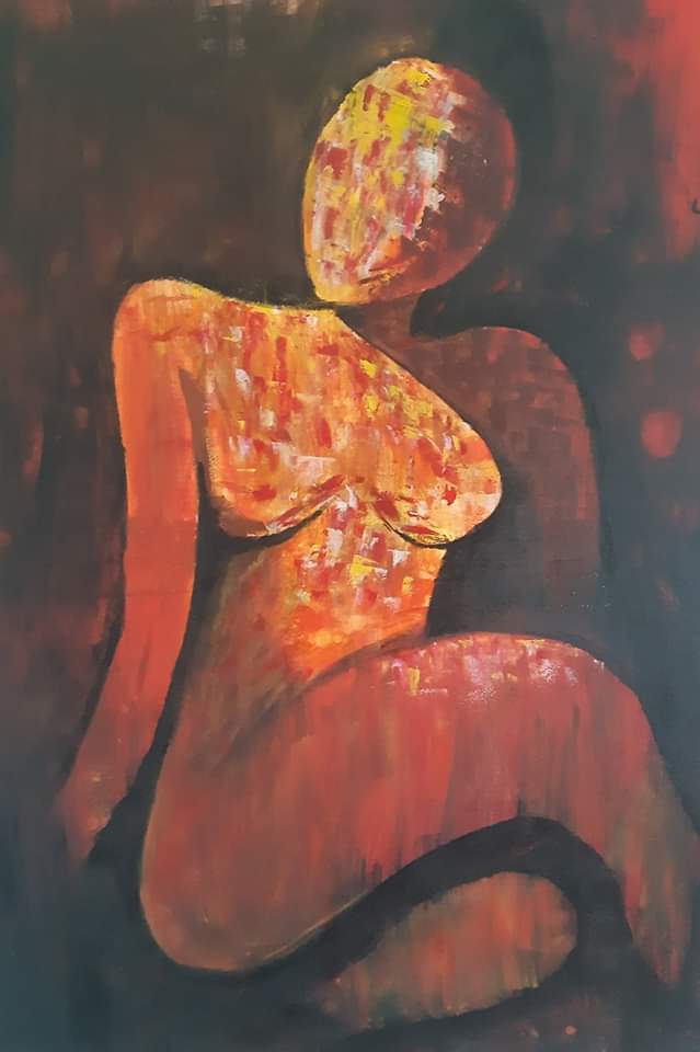 Un dibujo de Jewel, que expresa sus sentimientos como mujer objeto de trata y explotación sexual.