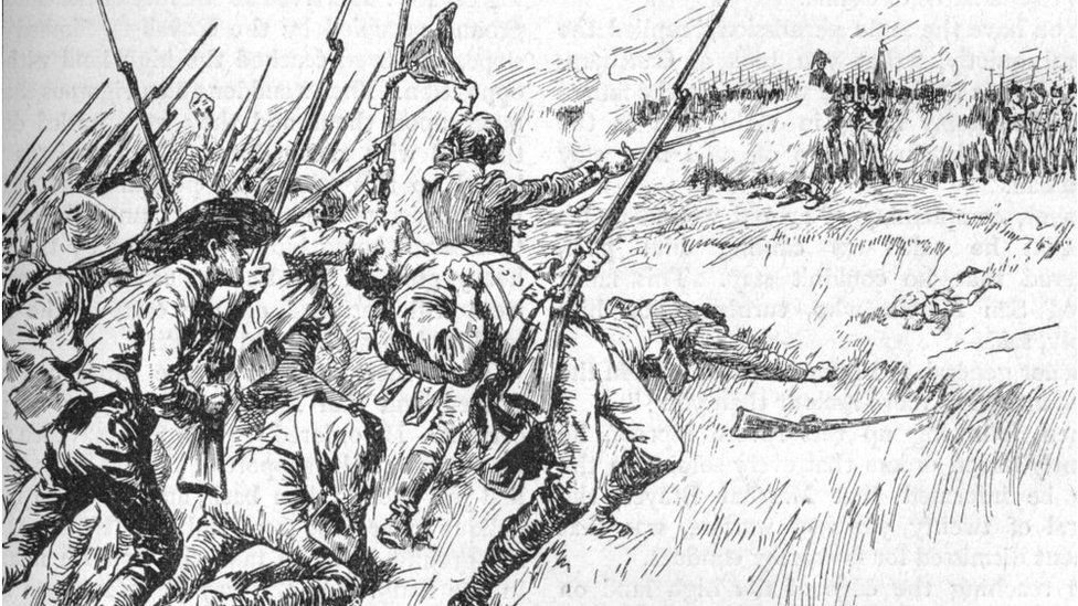 Ilustración que evoca la Batalla de Maipú, ocurrida el 5 de abril de 1818, considerada el hito definitivo del proceso de Independencia de Chile.