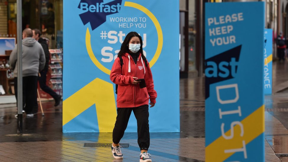 Woman in Belfast street