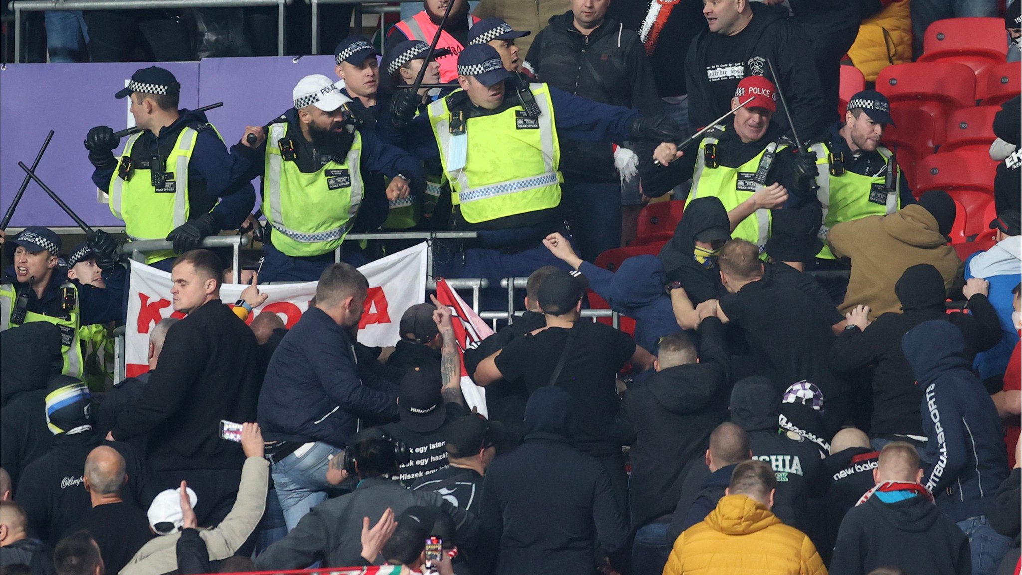 England v Hungary: Crowd trouble early on in Wembley qualifier