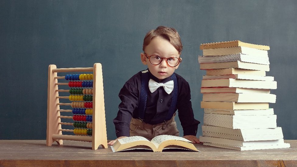 Child reading a book