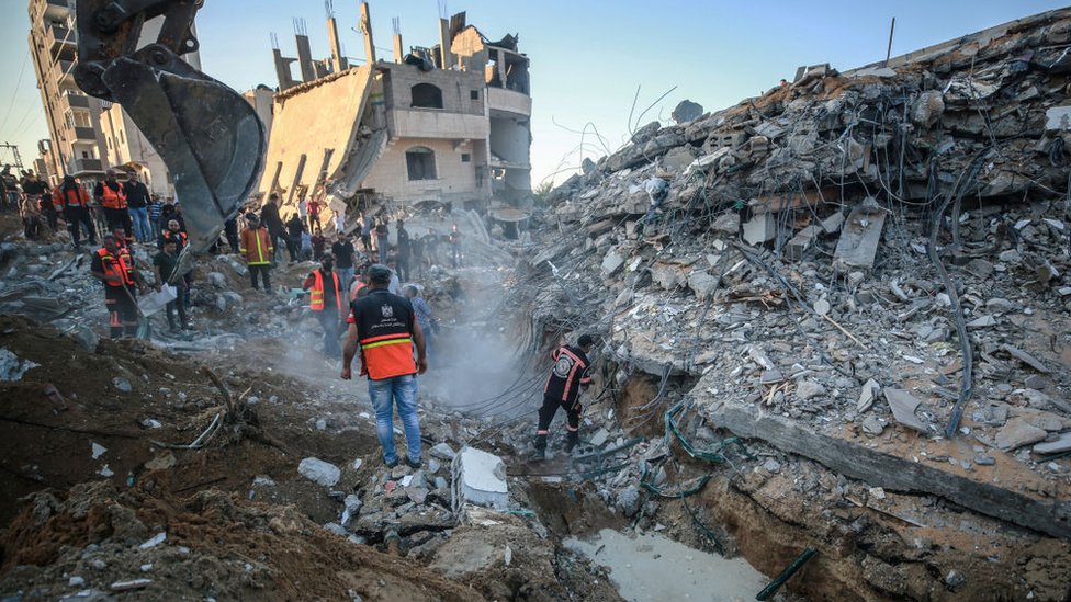 Ruinas en Gaza tras los bombardeos.