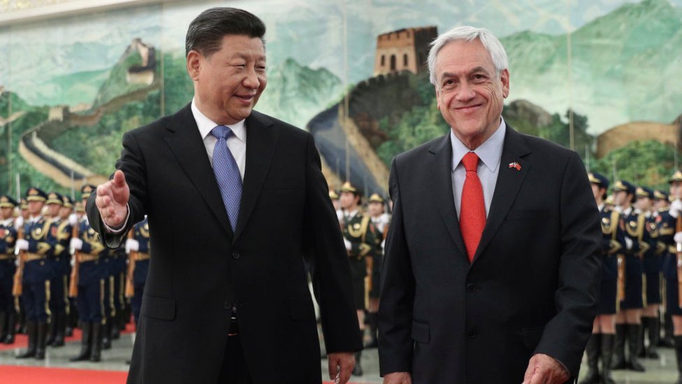 Xi Jinping y Sebastián Piñera.