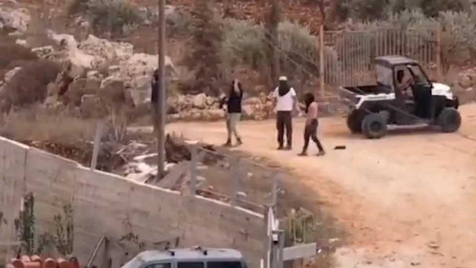 لقطة من فيديو الاشتباكات في قرية قصرة
